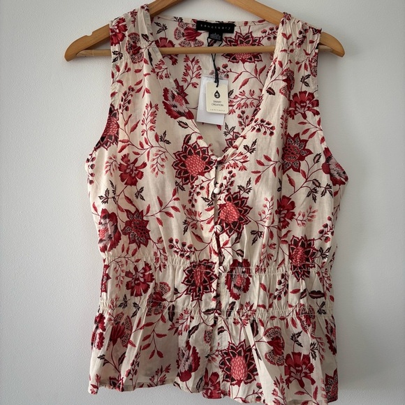 NWT Sanctuary Voil Cream and Red Floral Skirt and Sleeveless Top Matching Set L - Picture 5 of 10